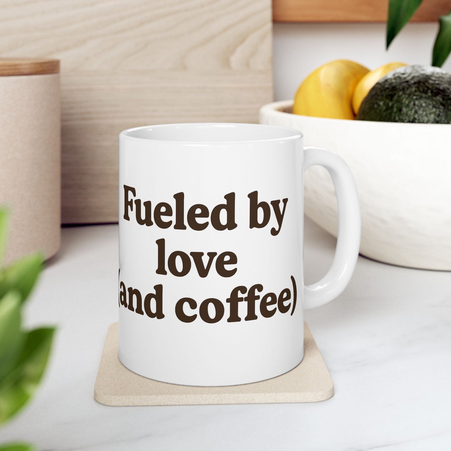 Coffee Lover Ceramic Mug - "Fueled by Love (and Coffee)" - The Buy Boom