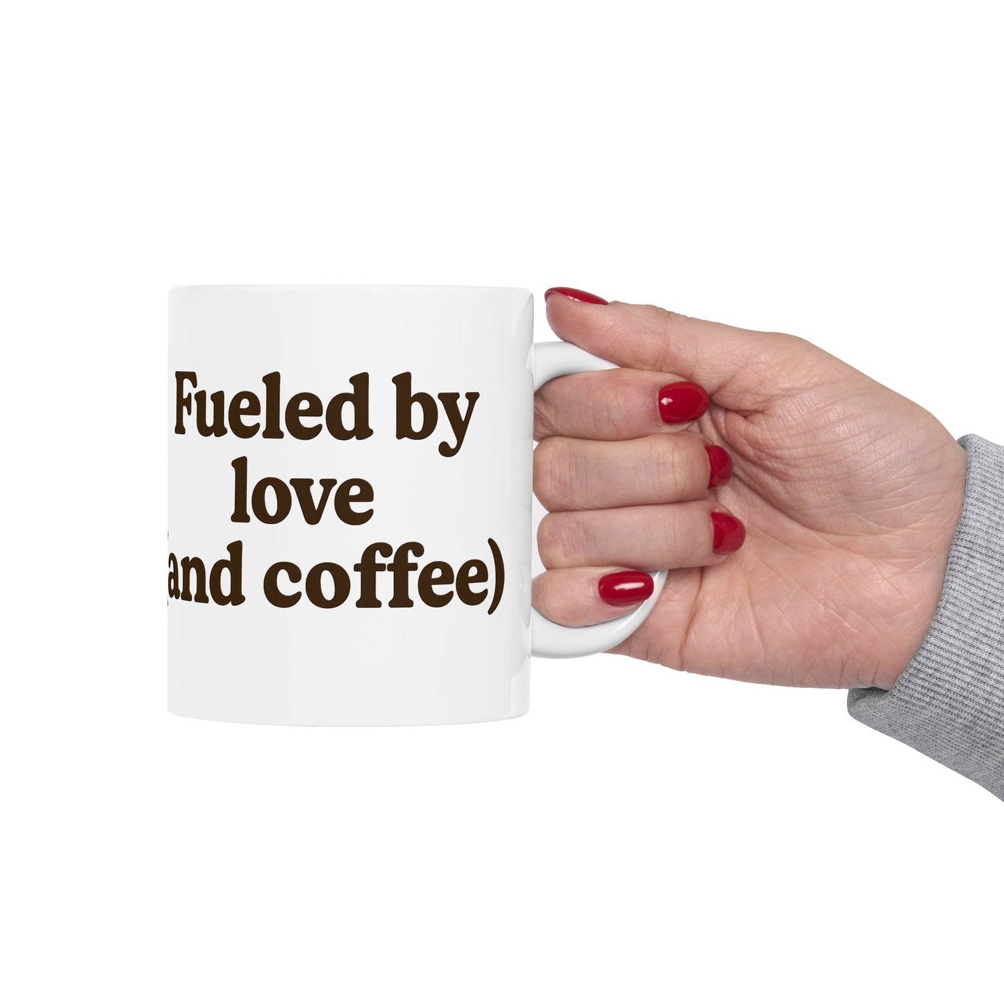 Coffee Lover Ceramic Mug - "Fueled by Love (and Coffee)" - The Buy Boom