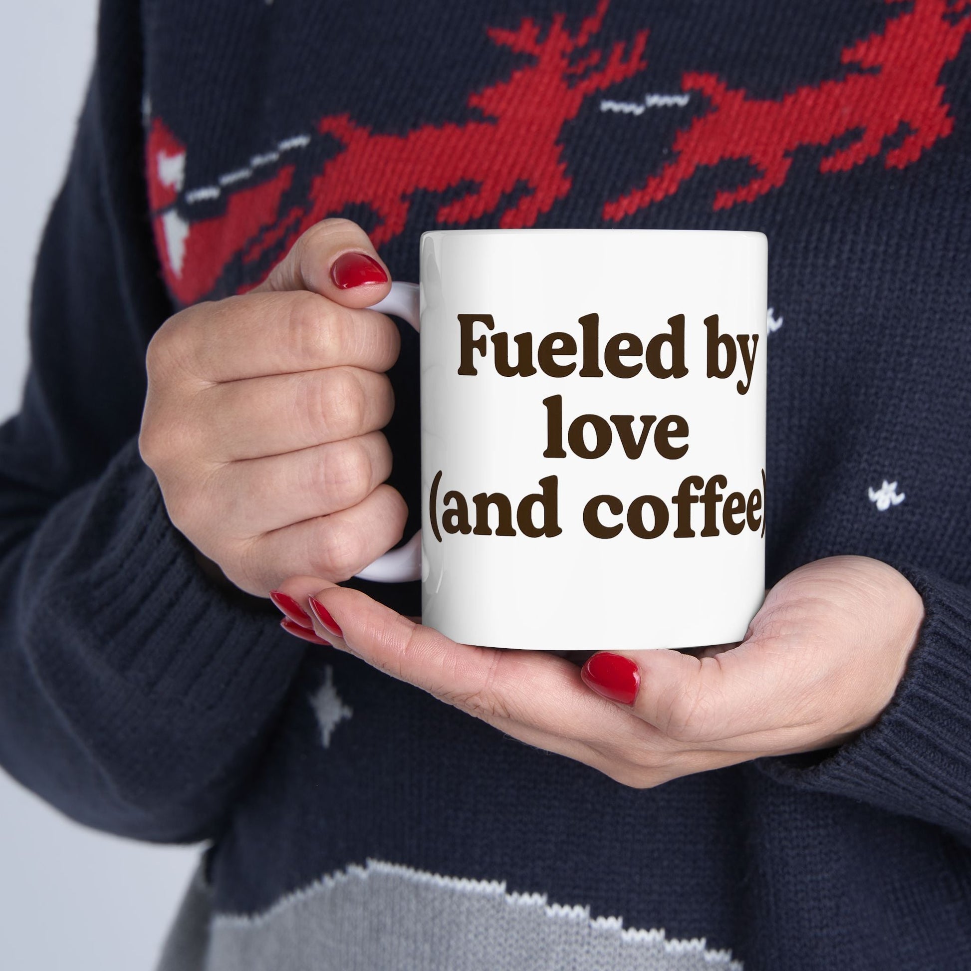 Coffee Lover Ceramic Mug - "Fueled by Love (and Coffee)" - The Buy Boom