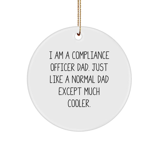 Compliance Officer Dad Gifts, Funny Quote Circle Ornament, Christmas Unique Presents for Men, Gifts from Dad, Circle Ornament for Compliance Officer - The Buy Boom