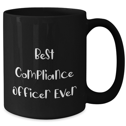 Compliance Officer Gifts from Friends, Funny Black Coffee Mug for Graduation, Best Compliance Officer Ever - The Buy Boom