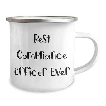 Compliance Officer Gifts, Funny Quote, Camping Mug, 12 oz, Stainless Steel with Enamel Finish, Perfect for Graduation, Gifts from Men to Compliance Officer, Best Compliance Officer Ever - The Buy Boom