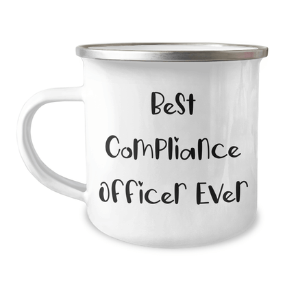 Compliance Officer Gifts, Funny Quote, Camping Mug, 12 oz, Stainless Steel with Enamel Finish, Perfect for Graduation, Gifts from Men to Compliance Officer, Best Compliance Officer Ever - The Buy Boom