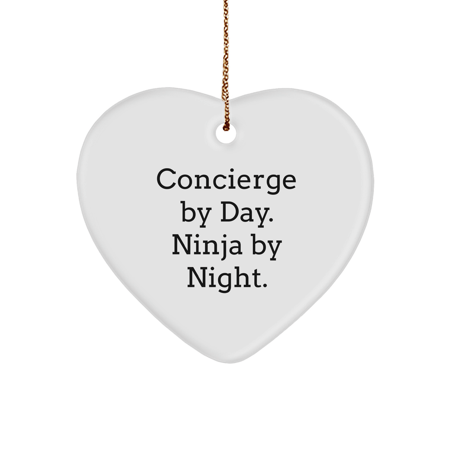 Concierge Gifts from Men - Heart Ornament, Concierge By Day. Ninja By Night., Christmas Unique Gifts - The Buy Boom