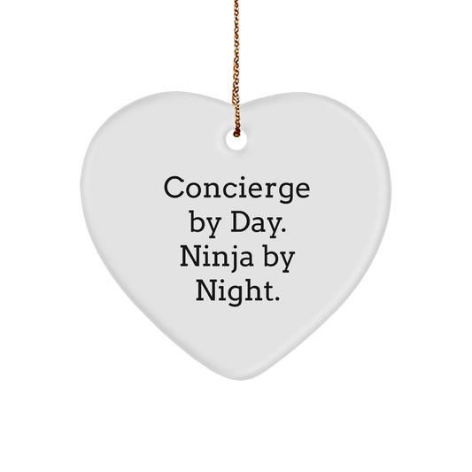 Concierge Gifts from Men - Heart Ornament, Concierge By Day. Ninja By Night., Christmas Unique Gifts - The Buy Boom