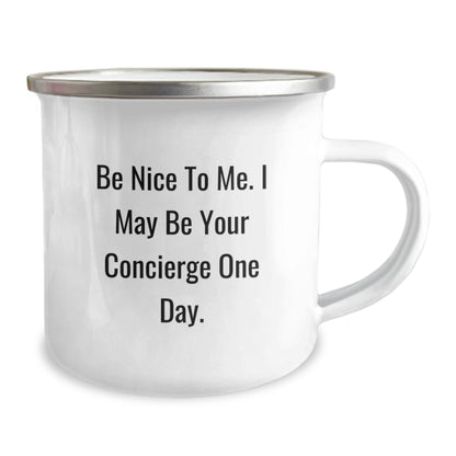 Concierge Gifts, Funny Quote, Birthday Unique Gifts from Friends to Family - 12 oz Camping Mug - The Buy Boom