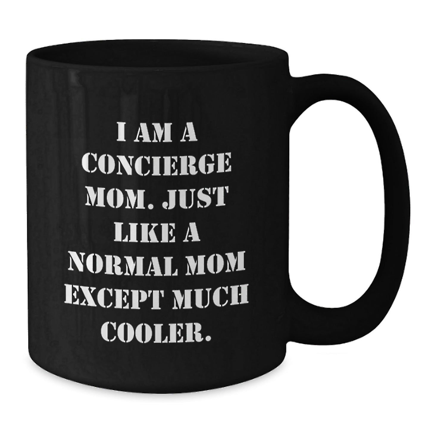 Concierge Mom's Funny Gift for Friends, Family, or Coworkers - Black Coffee Mug, Birthday Unique Treasures - The Buy Boom