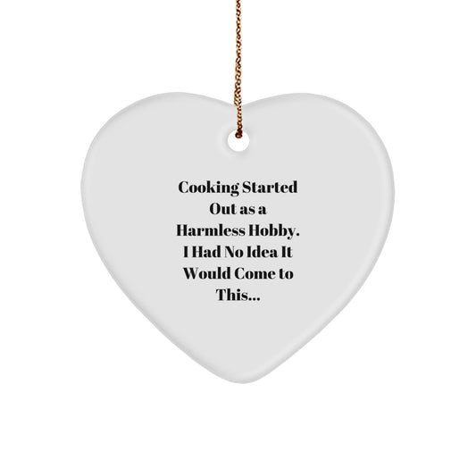 Cooking Enthusiasts Gifts from Family for Men, Unique Heart Ornament with Funny Quote for Christmas - The Buy Boom