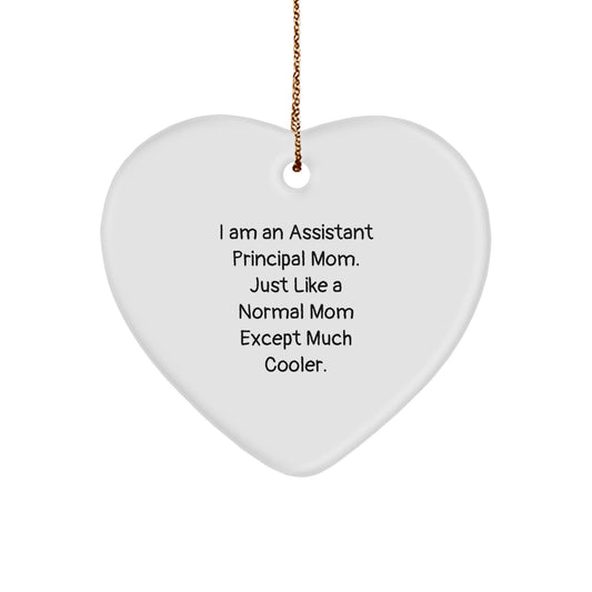 Cool Assistant Principal Mom Heart Ornament, Funny Quote, Gifts for Assistant Principals, Christmas Unique Gifts from Friends and Family - The Buy Boom