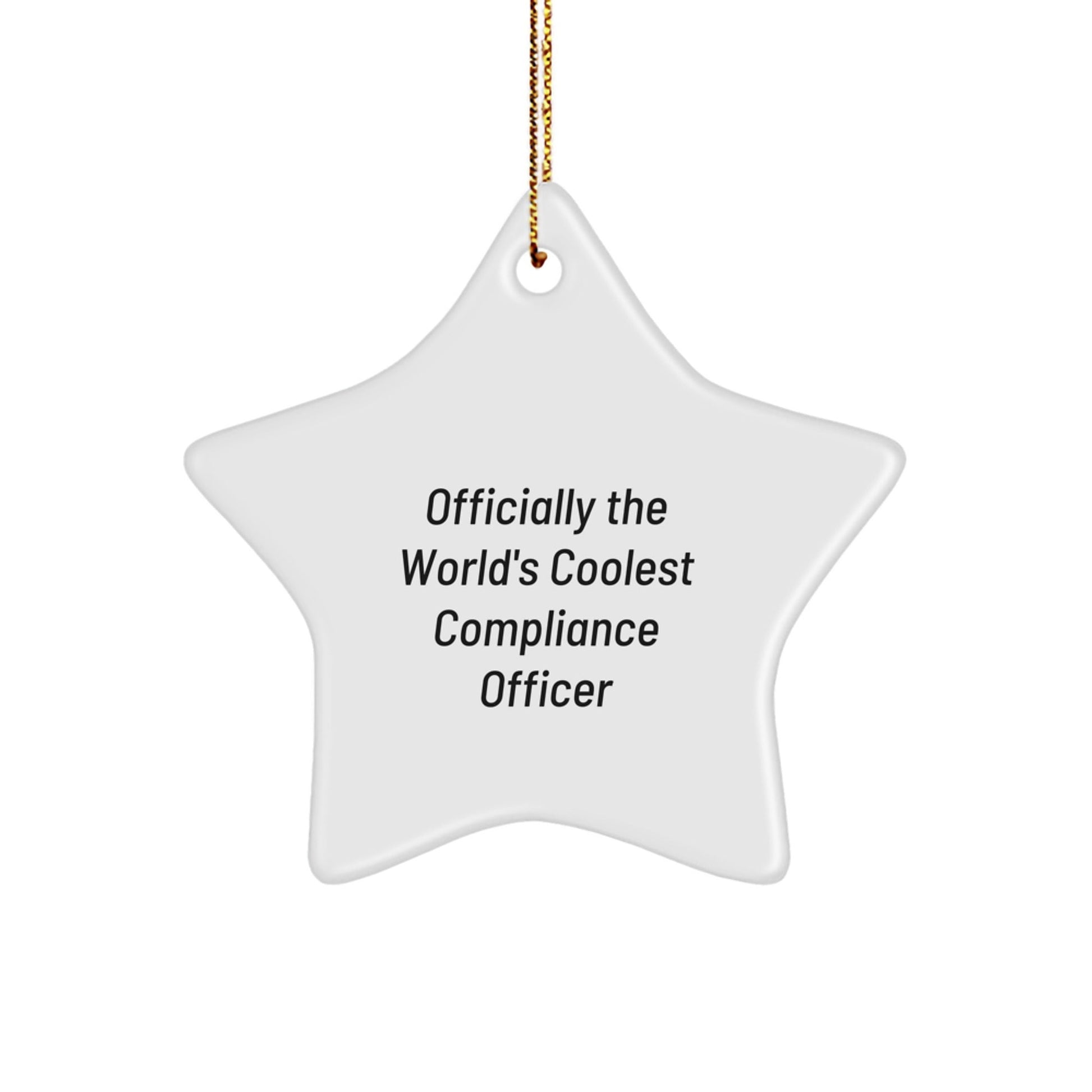 'Cool Compliance Officer Gifts' - 'Officially The World's Coolest Compliance Officer' Star Ornament, Funny Christmas Unique Gift for Men, Women, Coworkers, Friends, Family - The Buy Boom
