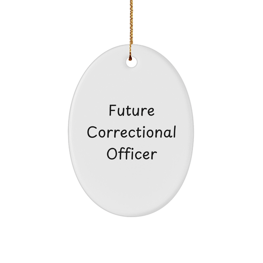 Correctional Officer Gifts from Friends - Future Correctional Officer Oval Ornament, Funny Christmas Ornament with Quote - The Buy Boom
