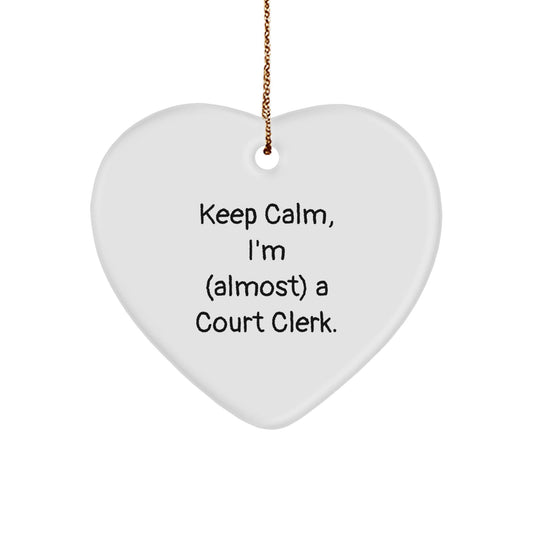 Court Clerk Humor Funny Christmas Unique Gifts from Friends for Court Clerks Heart Ornament - The Buy Boom