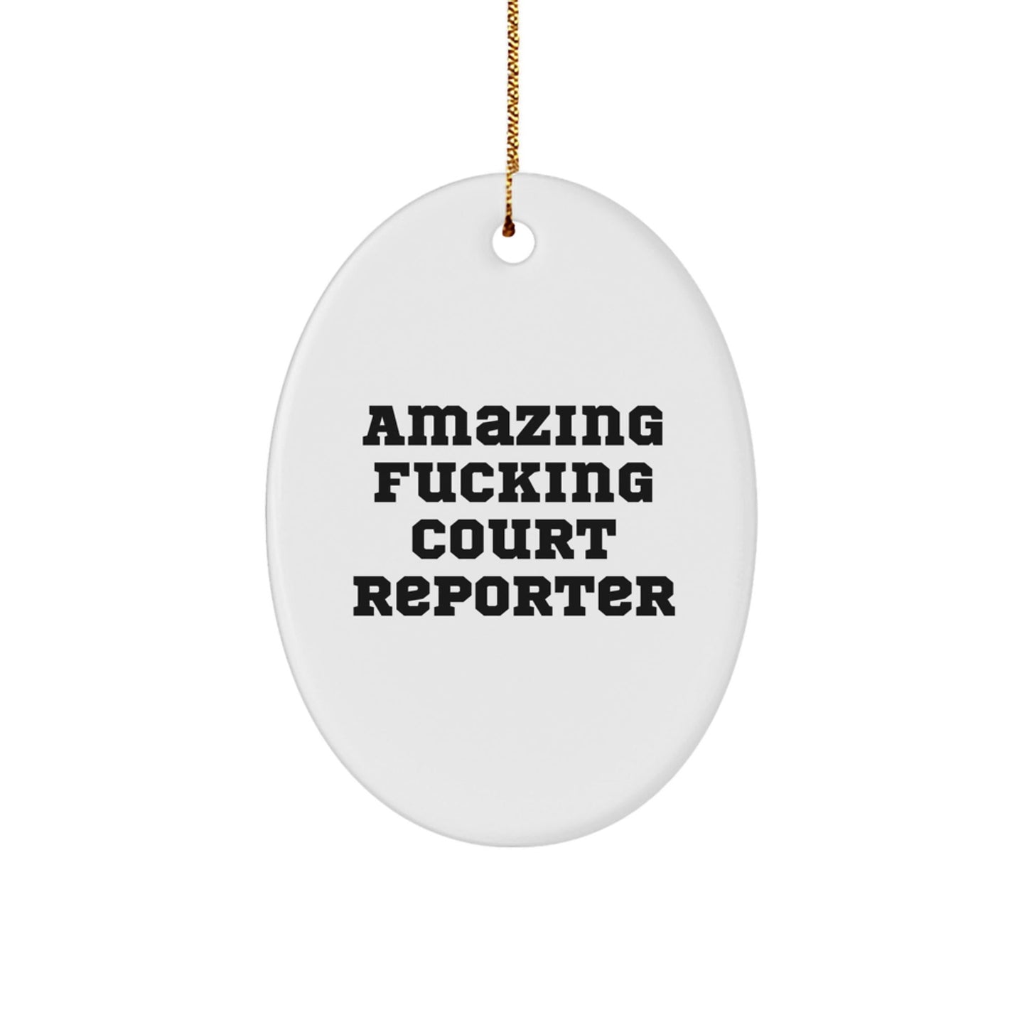 Court Reporter Gifts from Friends for Men, Funny Oval Ornament Christmas Unique Decorations, Court Reporter Lover Present - The Buy Boom