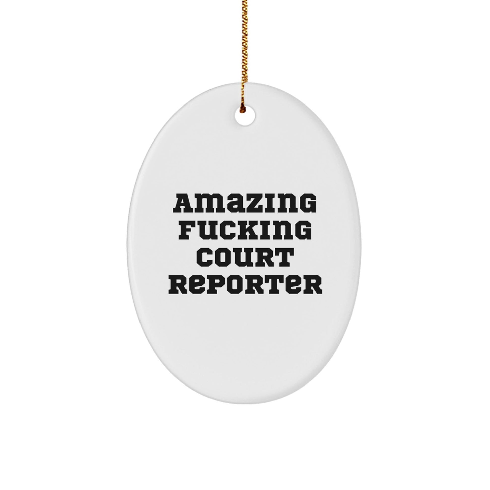Court Reporter Gifts from Friends for Men, Funny Oval Ornament Christmas Unique Decorations, Court Reporter Lover Present - The Buy Boom