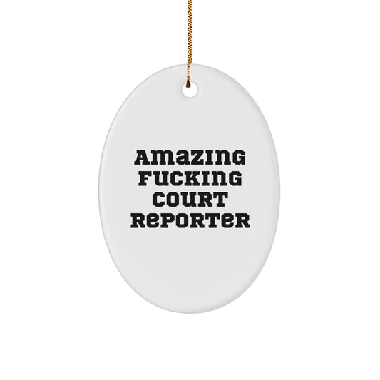 Court Reporter Gifts from Friends for Men, Funny Oval Ornament Christmas Unique Decorations, Court Reporter Lover Present - The Buy Boom