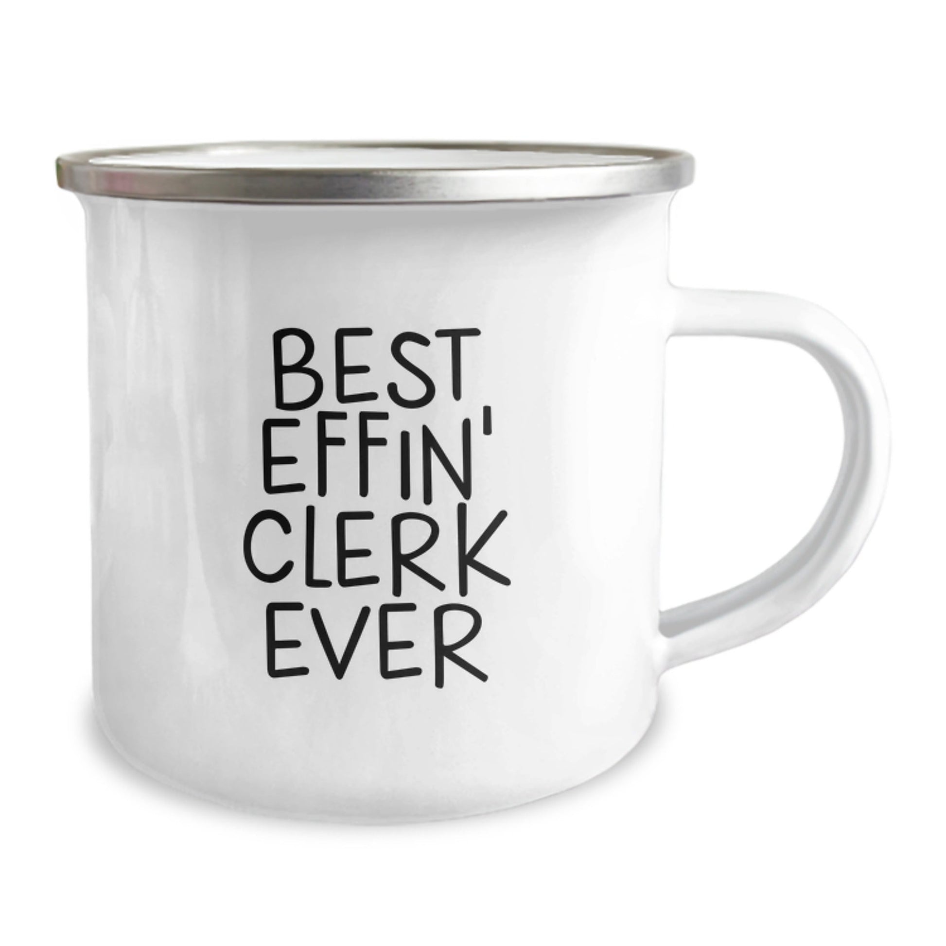 Cute Clerk Gifts for Christmas - 'Best Effin' Clerk Ever' Camping Mug, Funny Clerk Mug, Perfect for Clerk Men, Clerk Women, Clerk Friends - The Buy Boom