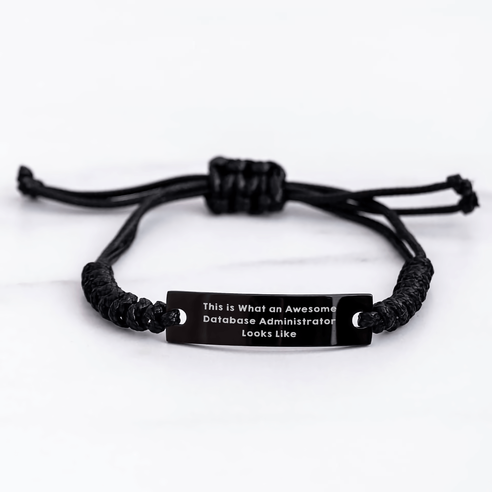 Database Administrator Gifts, Funny Quote Rope Bracelet, Adjustable Black Stainless Steel with Interlaced Rope, Gifts from Friends and Family for Father's Day, Gifts for Database Administrator Men - The Buy Boom