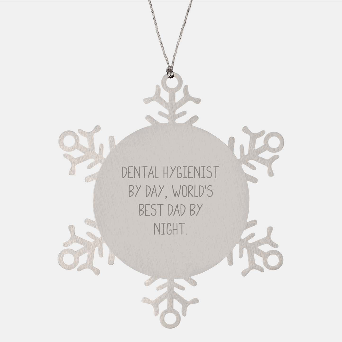 Dental Hygienist Gifts, Snowflake Ornament for Friends and Family, 'Dental Hygienist By Day, World's Best Dad By Night.' Quote, Christmas Unique Gifts from Dad to Dental Hygienist - The Buy Boom