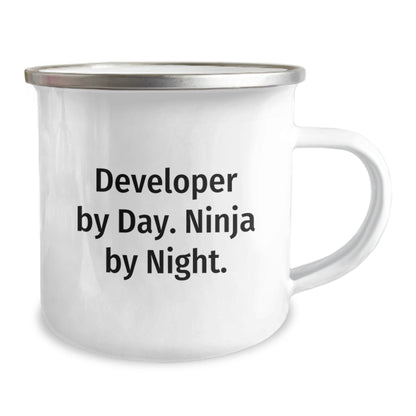 Developer Gifts By Day, Ninja By Night, Funny Camping Mug for Men, Women, Friends, Coworkers, Family - Graduation Unique Gifts from Friends, Coworkers, Family - The Buy Boom
