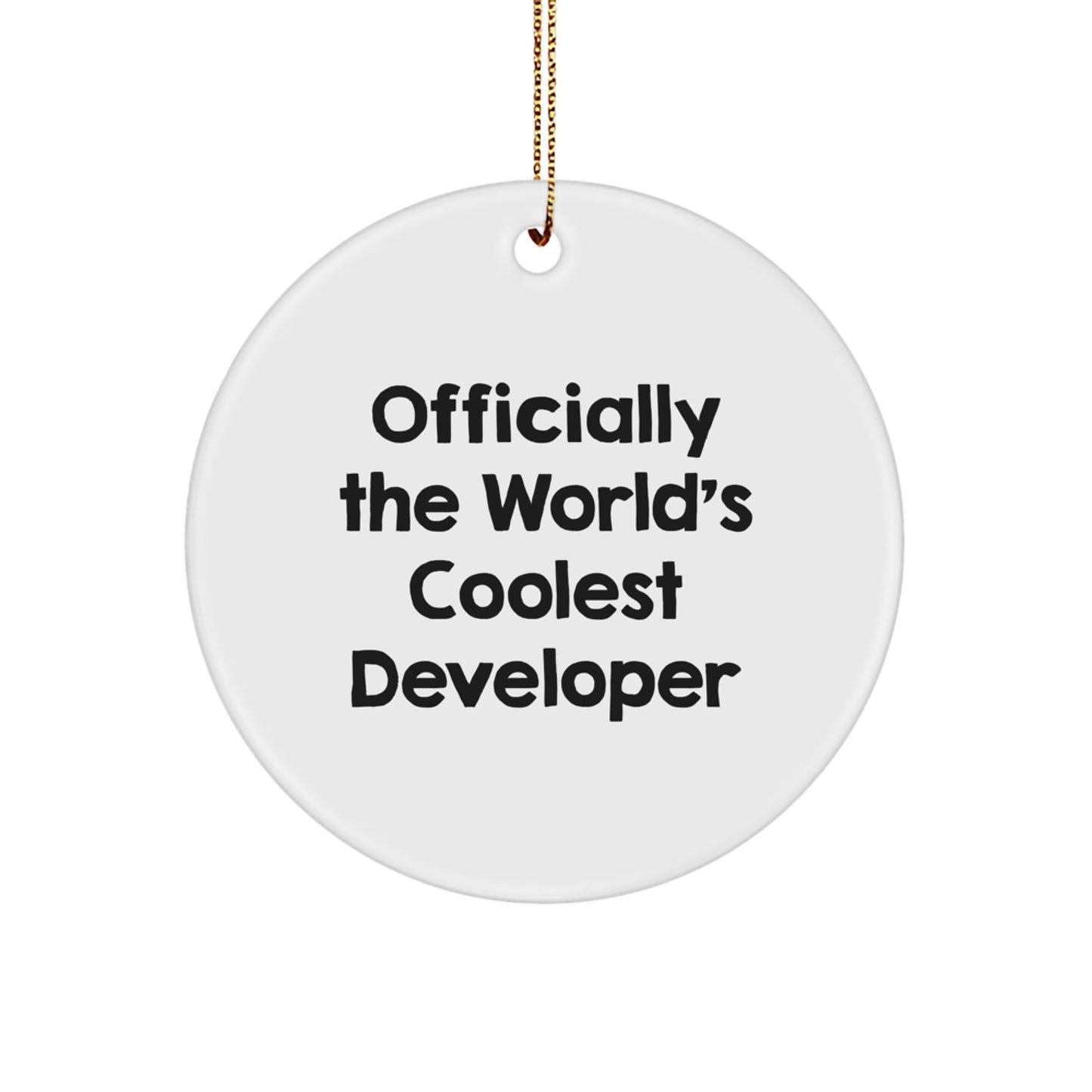 Developer Gifts, Funny Circle Ornament, 'Officially The World's Coolest' Quote, Gifts from Friends for Developer, Unique Christmas Unique Gifts - The Buy Boom