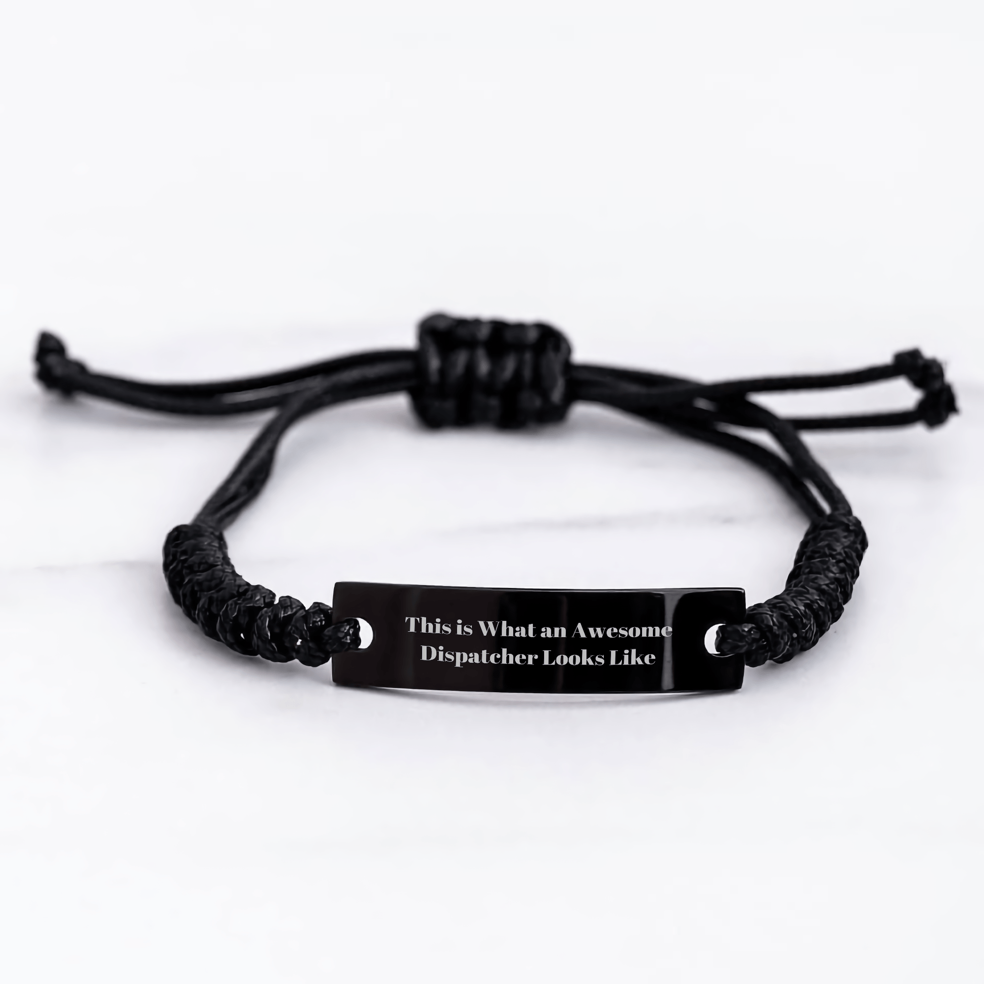 Dispatcher Gifts, This Is What An Awesome Dispatcher Looks Like, Black Rope Bracelet, Adjustable, Engraved, Father's Day Unique Gifts from Men to Dispatcher - The Buy Boom