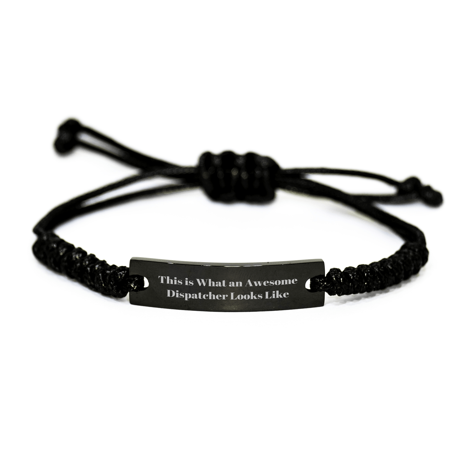 Dispatcher Gifts, This Is What An Awesome Dispatcher Looks Like, Black Rope Bracelet, Adjustable, Engraved, Father's Day Unique Gifts from Men to Dispatcher - The Buy Boom