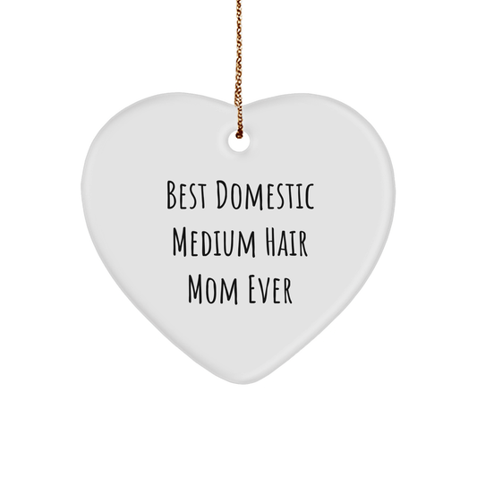 Domestic Medium Hair Cat Mom Gifts from Friends for Christmas Unique Heart Ornament - The Buy Boom