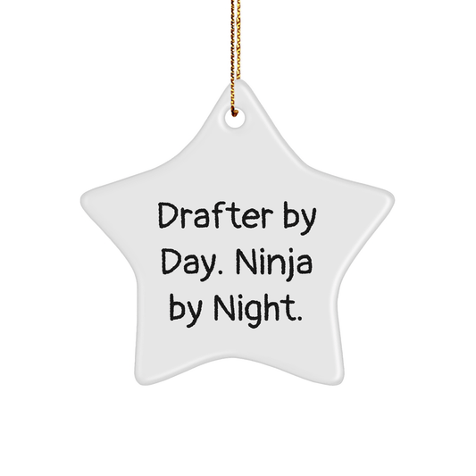 Drafter Gifts by Day, Ninja Star Ornaments by Night, Funny Christmas Decorations for Men, Women, Friends, Coworkers, Family - The Buy Boom