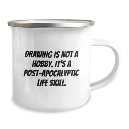 Drawing Gifts for Men - Funny Inspirational Quote Mugs, Gifts from Men, for Drawing Enthusiasts, Graduation Unique Gifts, 12oz Stainless Steel Camping Mug - The Buy Boom