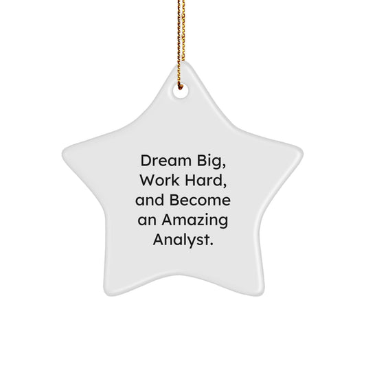 Dream Big, Work Hard, Become an Amazing Analyst Star Ornament, Gifts from Family, Friends, or Coworkers for Christmas - The Buy Boom