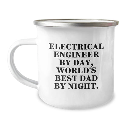 Electrical Engineer Gifts from Men to Electrical Engineer Friends by Day, Camping Mug for Birthday, Funny Quote 'Electrical Engineer by Day, World's Best Dad By Night.' - The Buy Boom