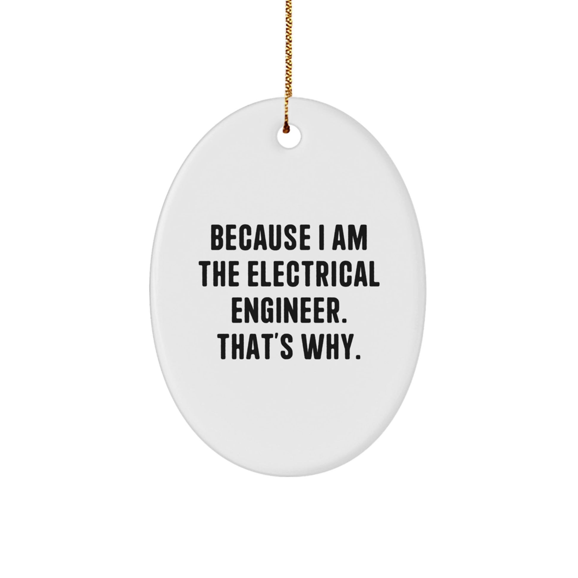 Electrical Engineer Unique Gifts from Friends - Oval Ornament Because I Am The Electrical Engineer That's Why - Christmas Decorations - The Buy Boom
