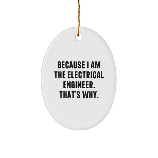 Electrical Engineer Unique Gifts from Friends - Oval Ornament Because I Am The Electrical Engineer That's Why - Christmas Decorations - The Buy Boom
