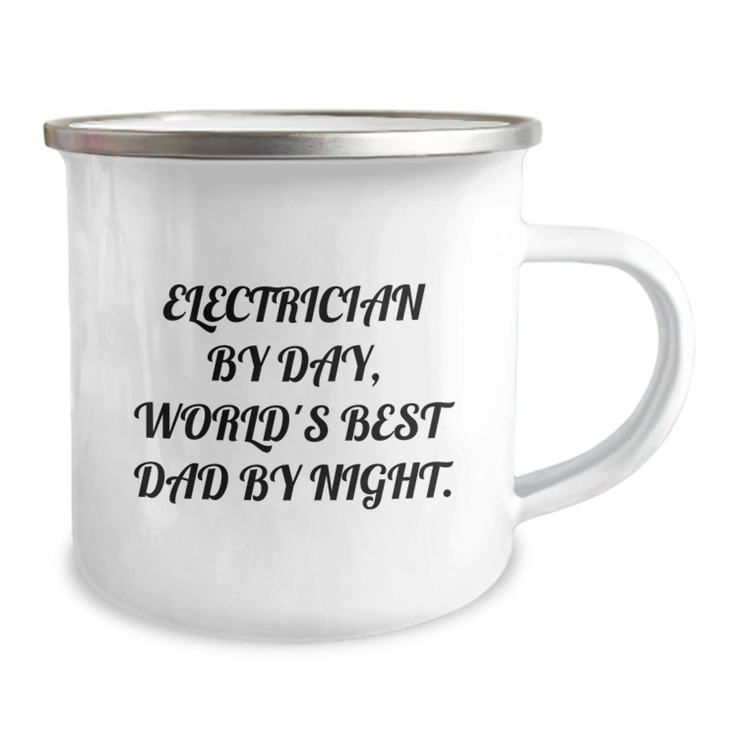 Electrician Gifts, Funny Camping Mug, 'Electrician By Day, World's Best Dad By Night.' - Unique Birthday Unique Gifts from Friends to Electrician - The Buy Boom