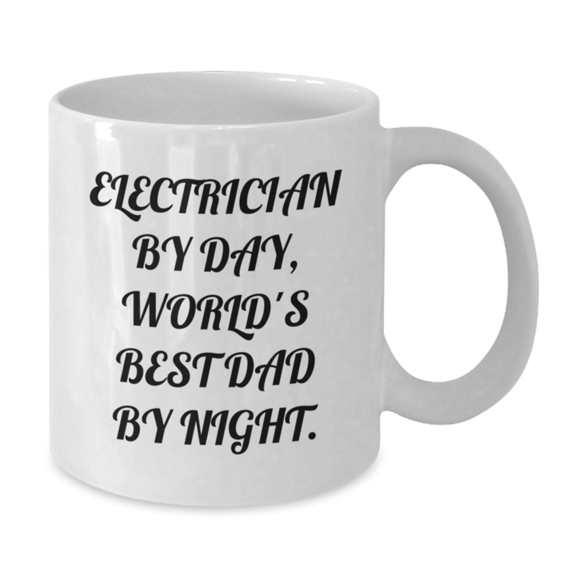 Electrician Gifts Funny Quote World's Best Dad White Coffee Mug, Gifts from Family, Gifts for Electrician, Birthday Unique Presents - The Buy Boom