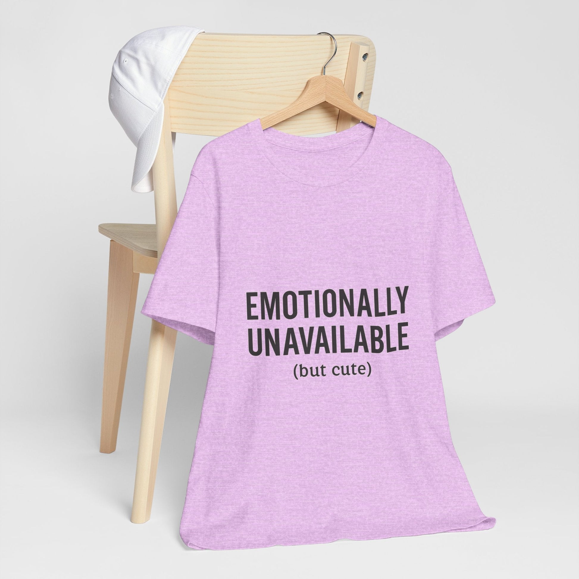 Emotionally Unavailable (but Cute) Tee | Funny Unisex T-Shirt for Sarcastic Souls | Trendy Graphic Shirt | Gift for Friends or Couples - The Buy Boom