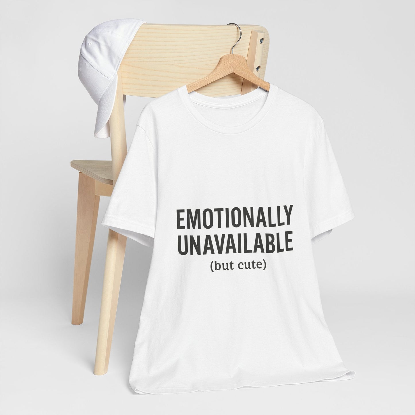 Emotionally Unavailable (but Cute) Tee | Funny Unisex T-Shirt for Sarcastic Souls | Trendy Graphic Shirt | Gift for Friends or Couples - The Buy Boom