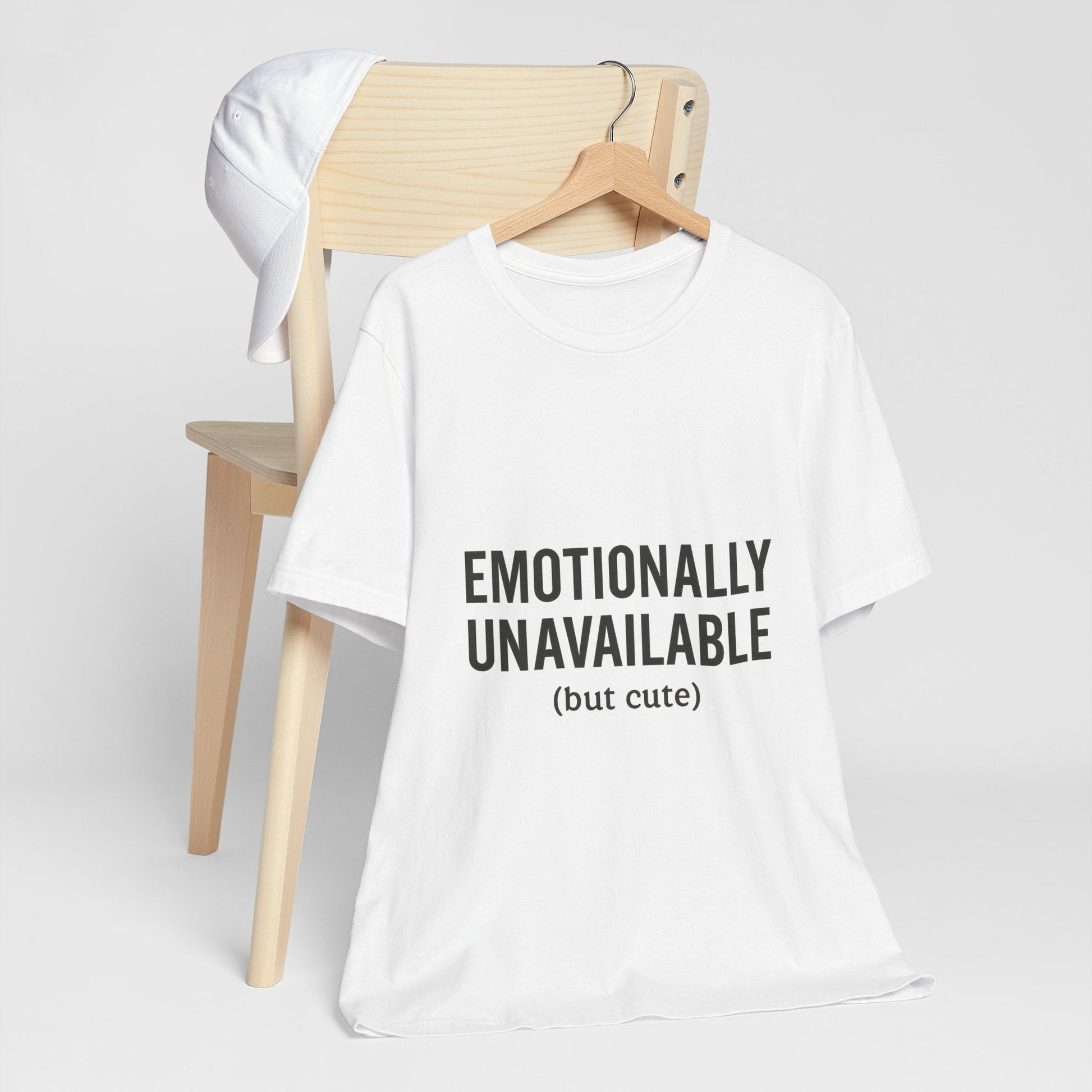 Emotionally Unavailable (but Cute) Tee | Funny Unisex T-Shirt for Sarcastic Souls | Trendy Graphic Shirt | Gift for Friends or Couples - The Buy Boom