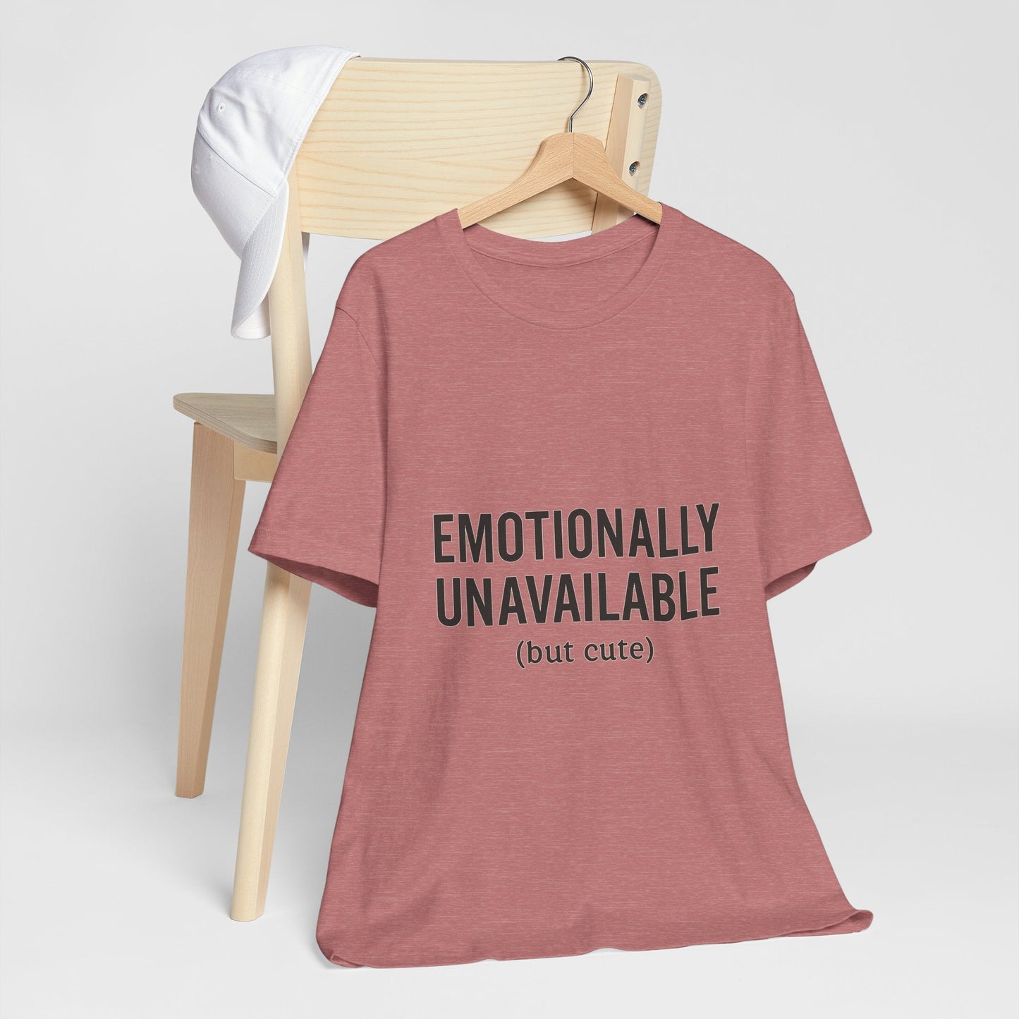 Emotionally Unavailable (but Cute) Tee | Funny Unisex T-Shirt for Sarcastic Souls | Trendy Graphic Shirt | Gift for Friends or Couples - The Buy Boom