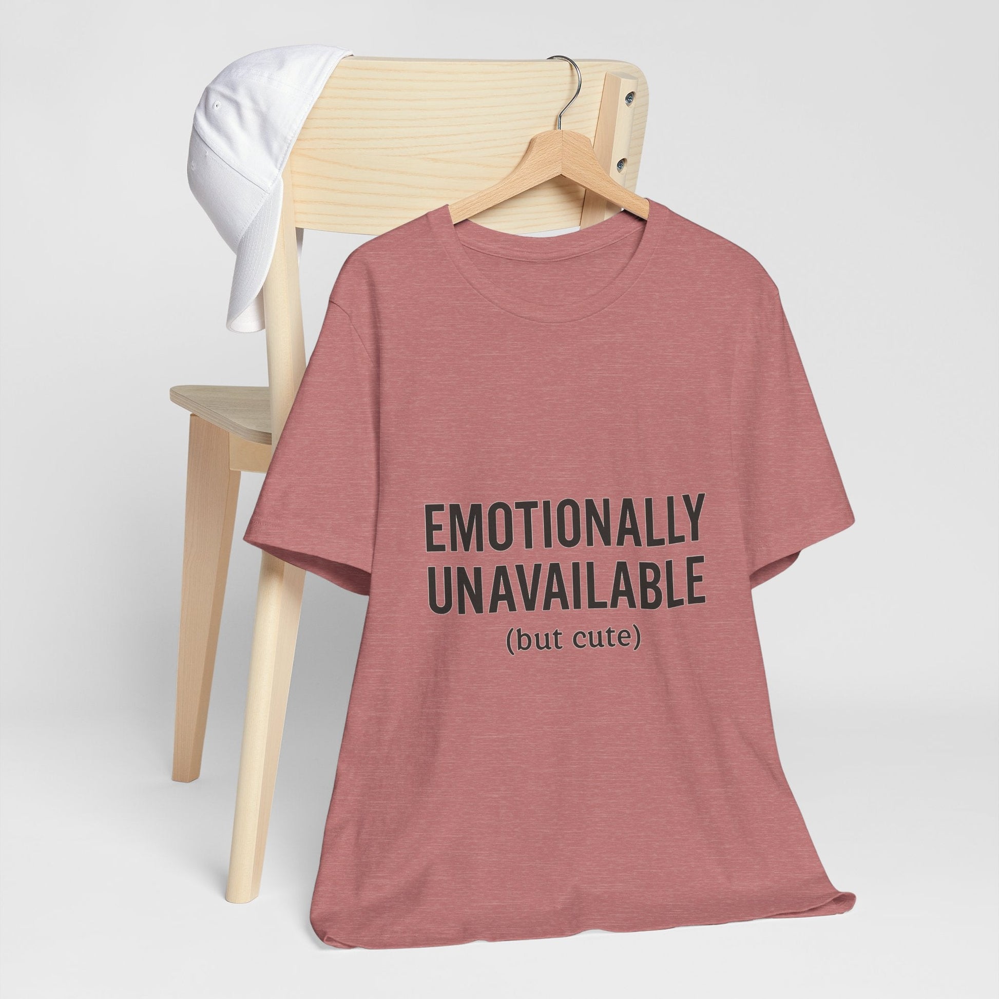 Emotionally Unavailable (but Cute) Tee | Funny Unisex T-Shirt for Sarcastic Souls | Trendy Graphic Shirt | Gift for Friends or Couples - The Buy Boom