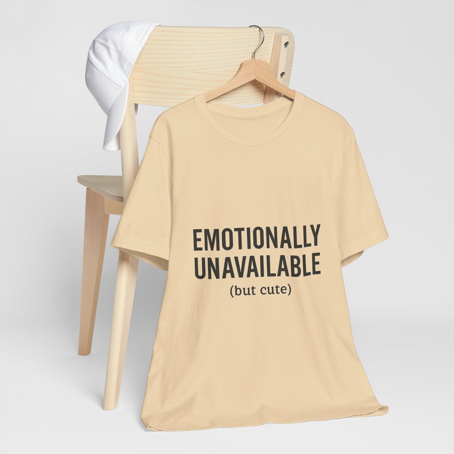 Emotionally Unavailable (but Cute) Tee | Funny Unisex T-Shirt for Sarcastic Souls | Trendy Graphic Shirt | Gift for Friends or Couples - The Buy Boom