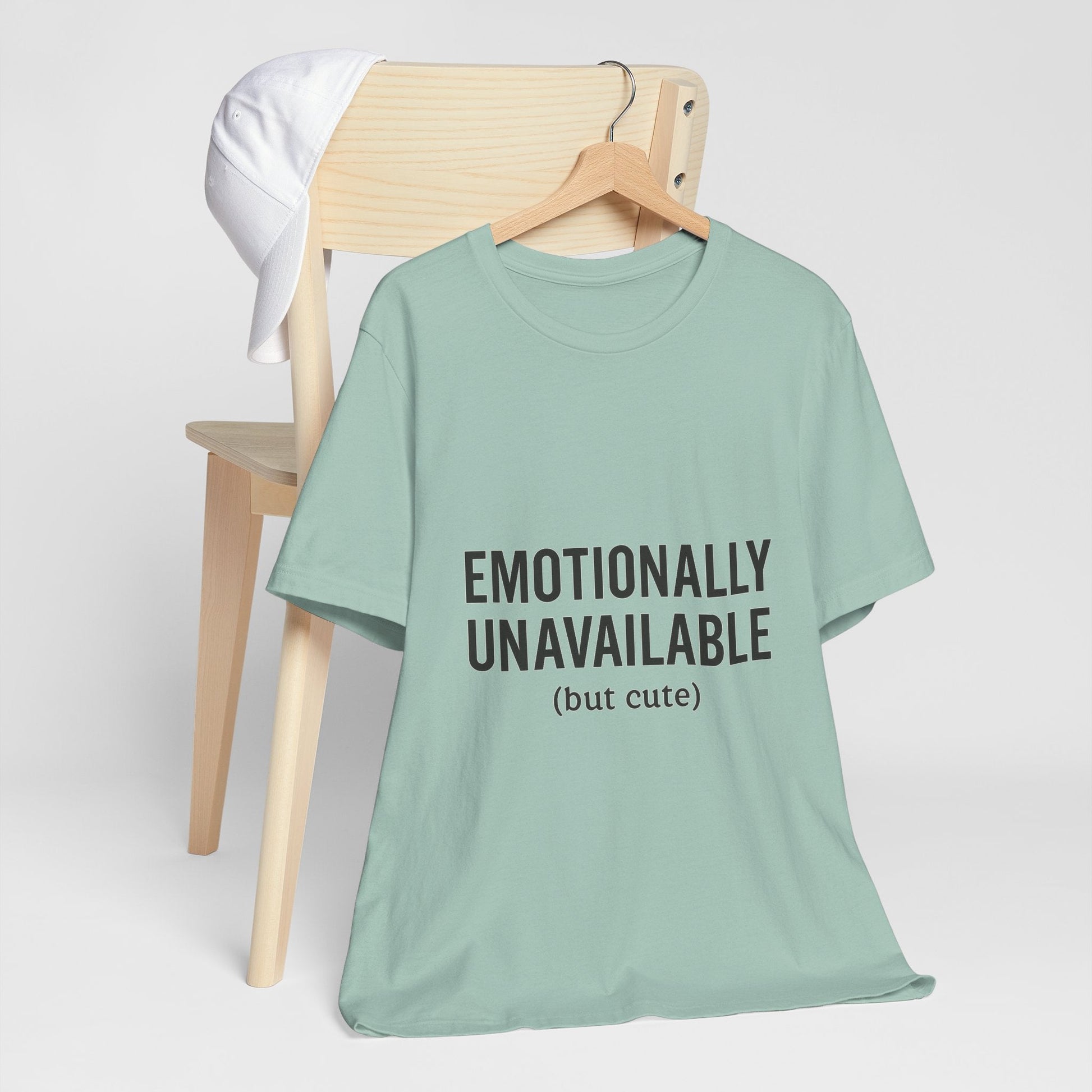 Emotionally Unavailable (but Cute) Tee | Funny Unisex T-Shirt for Sarcastic Souls | Trendy Graphic Shirt | Gift for Friends or Couples - The Buy Boom