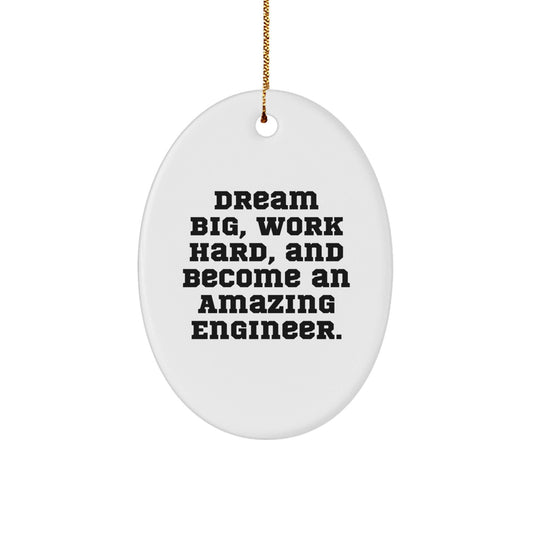 Engineer Gifts from Friends and Family - Oval Ornament with Inspirational Quote - Christmas Unique Presents for Men and Women - The Buy Boom