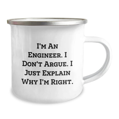 Engineer Gifts Funny Christmas Unique Mugs for Men Women Friends Coworkers Family - I'm An Engineer I Don't Argue I Just Explain Why I'm Right Stainless Steel Camping Mug - The Buy Boom