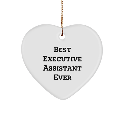 Executive Assistant Heart Ornament Gifts from Friends - 'Best Executive Assistant Ever' Quote for Christmas - The Buy Boom