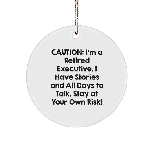 Executive Gifts from Friends, Family, and Coworkers - Cautionary Circle Ornament for Christmas - The Buy Boom