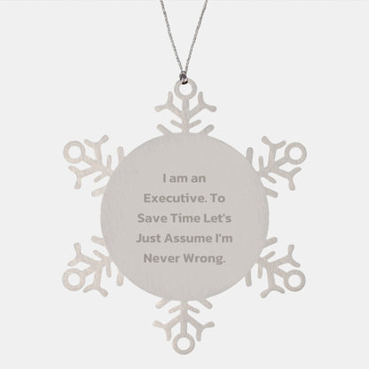Executive Snowflake Ornament Funny Quote Gifts from Friends to Executive Men Women Coworkers Family - The Buy Boom