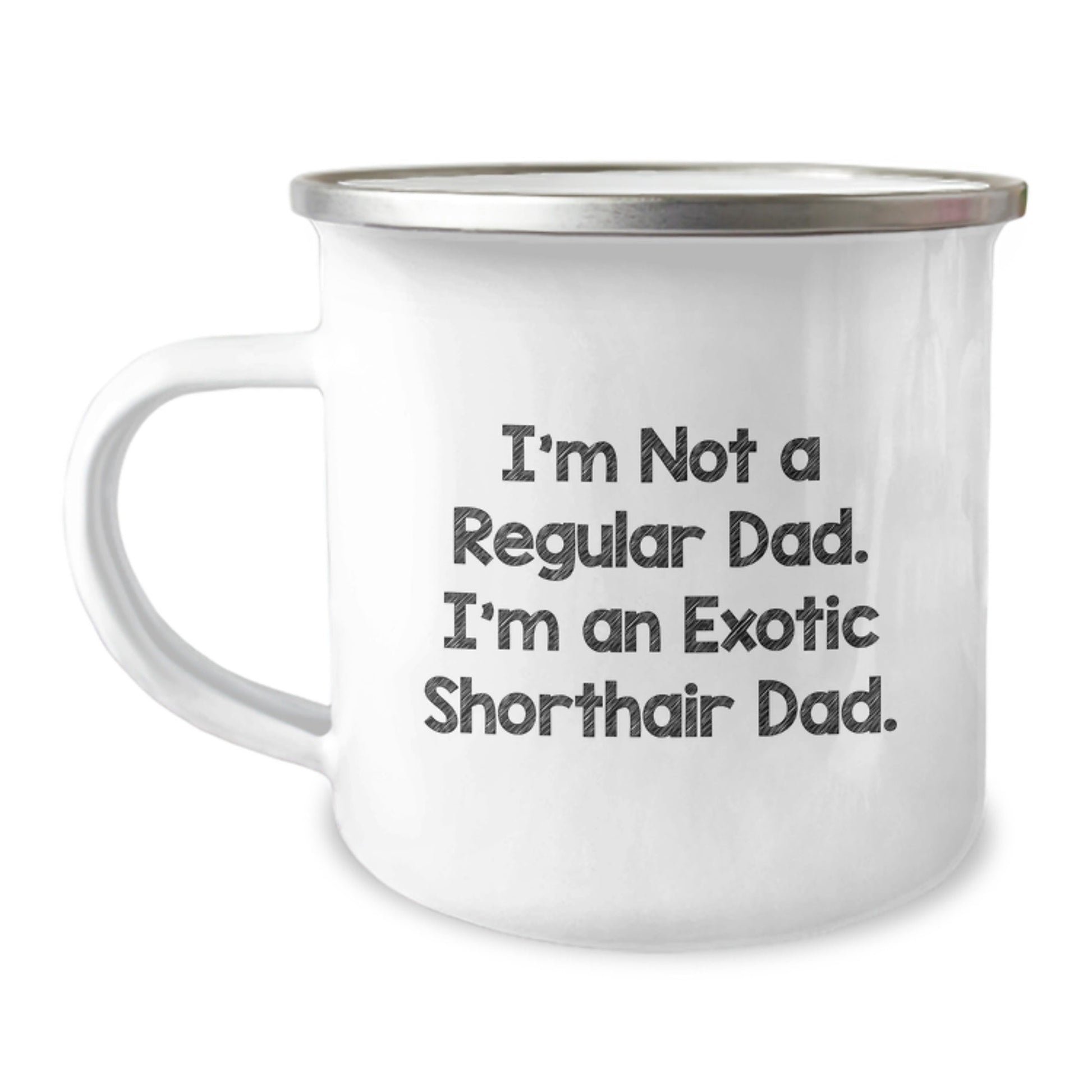 Exotic Shorthair Cat Daddy Gifts, Funny Camping Mug for Birthday, 'I'm Not A Regular Dad. I'm An Exotic Shorthair Dad.' from Men to Family - The Buy Boom