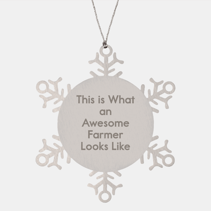 Farmer Gifts from Friends for Awesome Farmers - Snowflake Ornament, Inspirational Quote, Christmas Unique Gifts - The Buy Boom