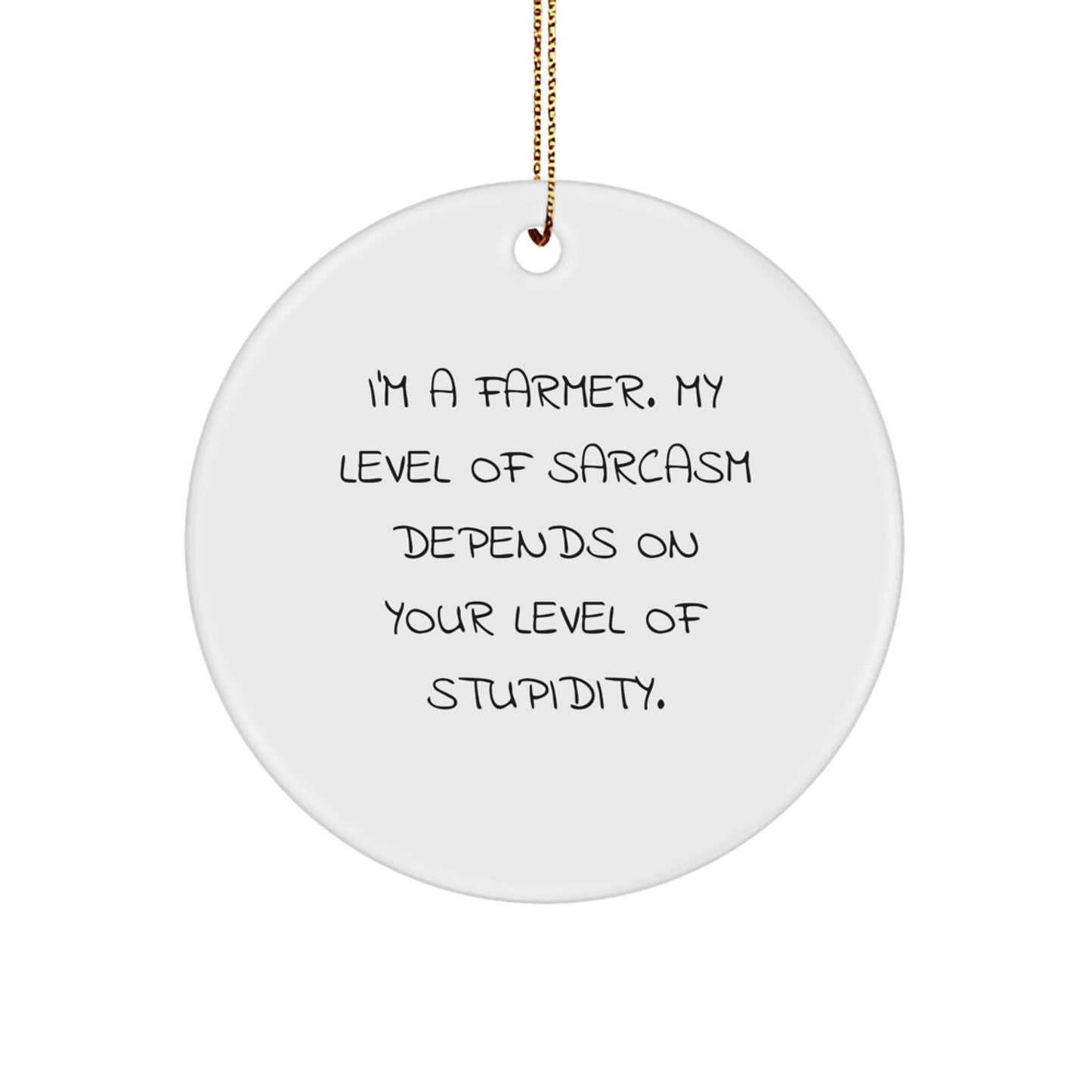 Farmer Gifts from Friends - Sassy Circle Ornament for Christmas - 'I'm A Farmer...' - Gifts for Farmers, Men, and Women - The Buy Boom